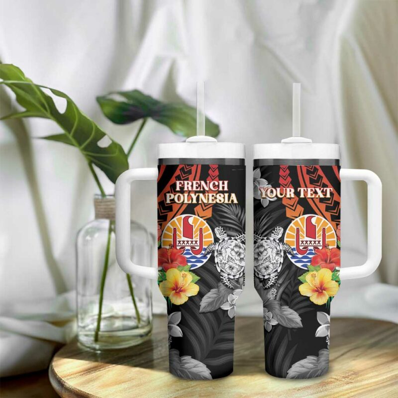French Polynesia Bastille Day Tropical Turtle Hibiscus Polynesian Custom Stanley Quencher 40oz Stainless Steel Tumbler With Handle - Threewoofs - Image 9