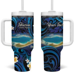 French Polynesia Tetiaroa Atoll Polynesian Curves Custom Stanley Quencher 40oz Stainless Steel Tumbler With Handle - Threewoofs