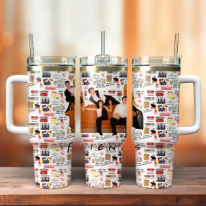Friends TV Series Custom Stanley Quencher 40oz Stainless Steel Tumbler With Handle - Threewoofs
