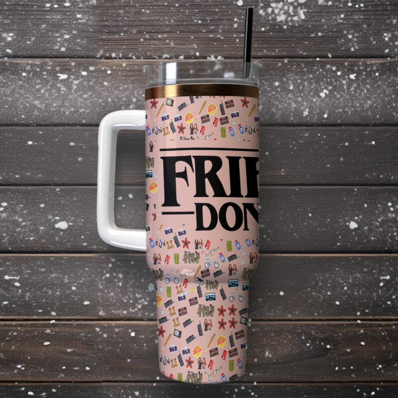 Friends TV Series Custom Stanley Quencher 40oz Stainless Steel Tumbler With Handle - Threewoofs - Image 2