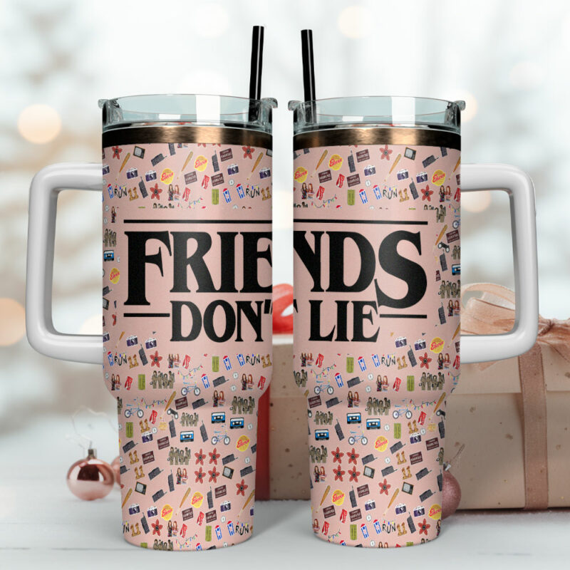 Friends TV Series Custom Stanley Quencher 40oz Stainless Steel Tumbler With Handle - Threewoofs - Image 4