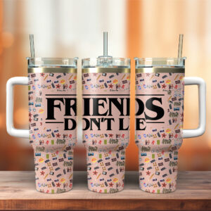 Friends TV Series Custom Stanley Quencher 40oz Stainless Steel Tumbler With Handle - Threewoofs