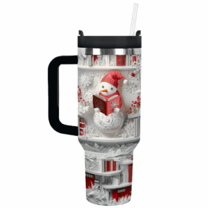 Frosty Snowman Friend Christmas Custom Stanley Quencher 40oz Stainless Steel Tumbler With Handle - Threewoofs