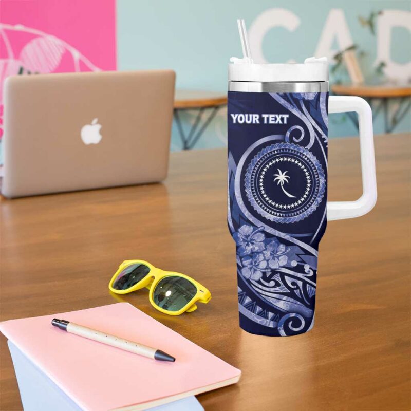 FSM Chuuk Ocean Floral Custom Stanley Quencher 40oz Stainless Steel Tumbler With Handle - Threewoofs - Image 5