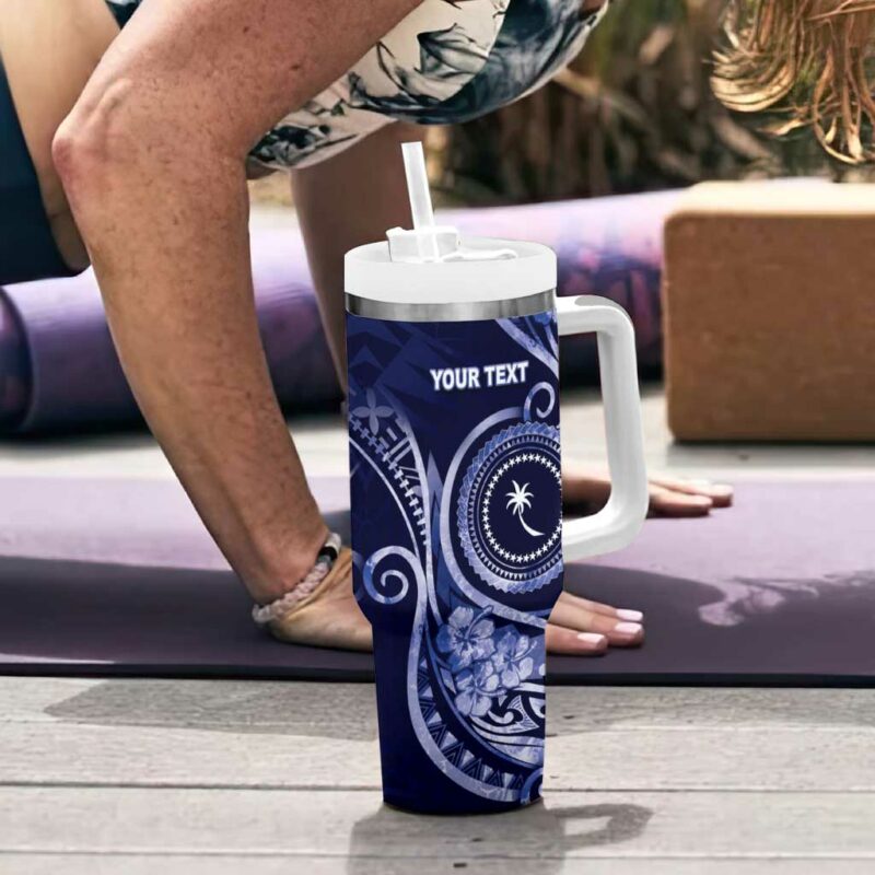 FSM Chuuk Ocean Floral Custom Stanley Quencher 40oz Stainless Steel Tumbler With Handle - Threewoofs - Image 6