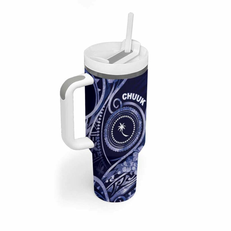 FSM Chuuk Ocean Floral Custom Stanley Quencher 40oz Stainless Steel Tumbler With Handle - Threewoofs - Image 2