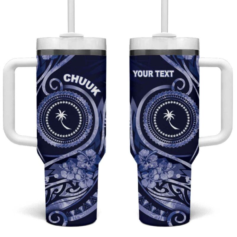 FSM Chuuk Ocean Floral Custom Stanley Quencher 40oz Stainless Steel Tumbler With Handle - Threewoofs