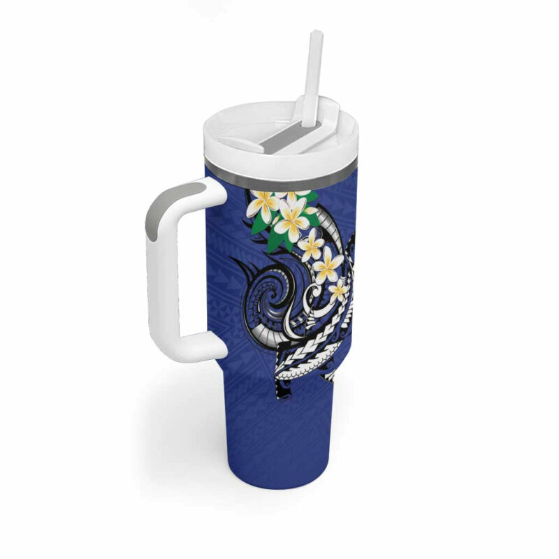 FSM Chuuk State Polynesian Shark Tattoo Custom Stanley Quencher 40oz Stainless Steel Tumbler With Handle - Threewoofs - Image 2