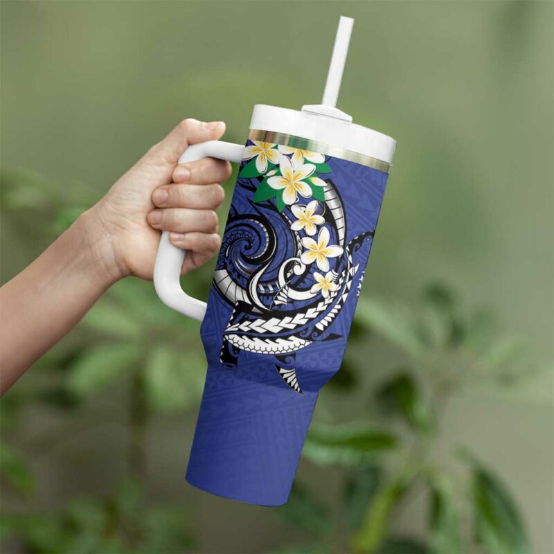 FSM Chuuk State Polynesian Shark Tattoo Custom Stanley Quencher 40oz Stainless Steel Tumbler With Handle - Threewoofs - Image 3