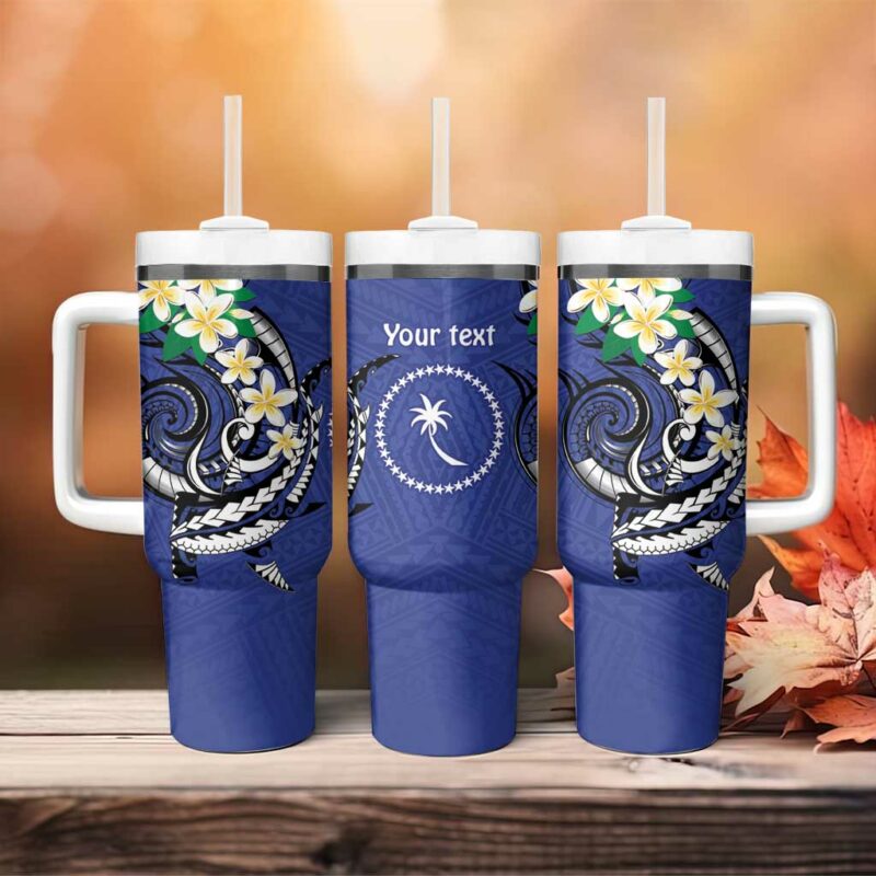 FSM Chuuk State Polynesian Shark Tattoo Custom Stanley Quencher 40oz Stainless Steel Tumbler With Handle - Threewoofs - Image 4