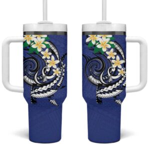FSM Chuuk State Polynesian Shark Tattoo Custom Stanley Quencher 40oz Stainless Steel Tumbler With Handle - Threewoofs