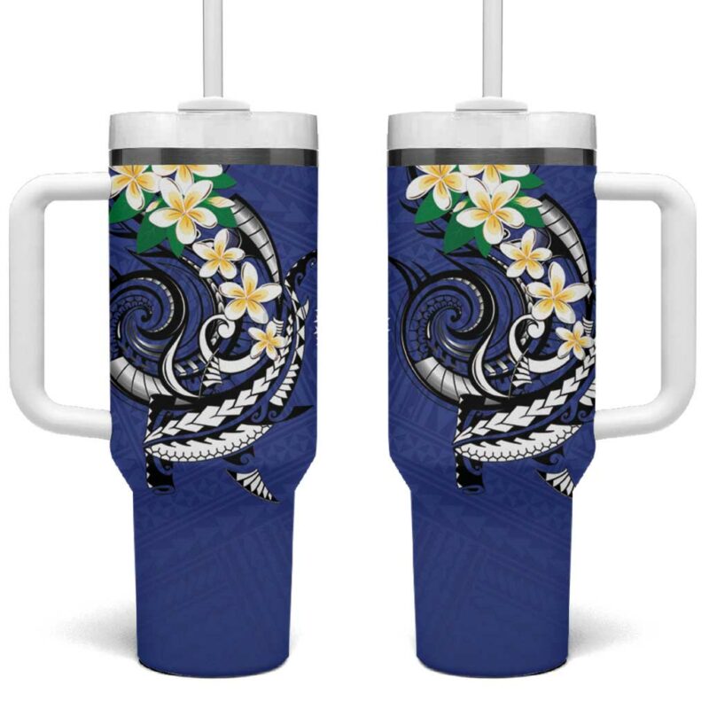 FSM Chuuk State Polynesian Shark Tattoo Custom Stanley Quencher 40oz Stainless Steel Tumbler With Handle - Threewoofs