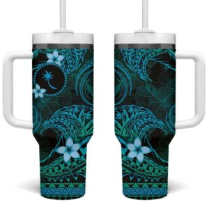 FSM Chuuk State Tribal Ocean Custom Stanley Quencher 40oz Stainless Steel Tumbler With Handle - Threewoofs