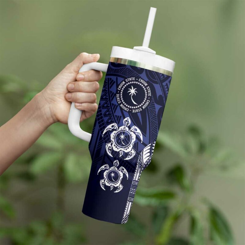 FSM Chuuk States Custom Stanley Quencher 40oz Stainless Steel Tumbler With Handle - Threewoofs - Image 3