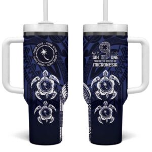 FSM Chuuk States Custom Stanley Quencher 40oz Stainless Steel Tumbler With Handle - Threewoofs