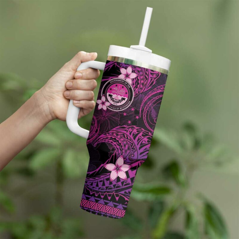 FSM Culture Day Tribal Pink Custom Stanley Quencher 40oz Stainless Steel Tumbler With Handle - Threewoofs - Image 3
