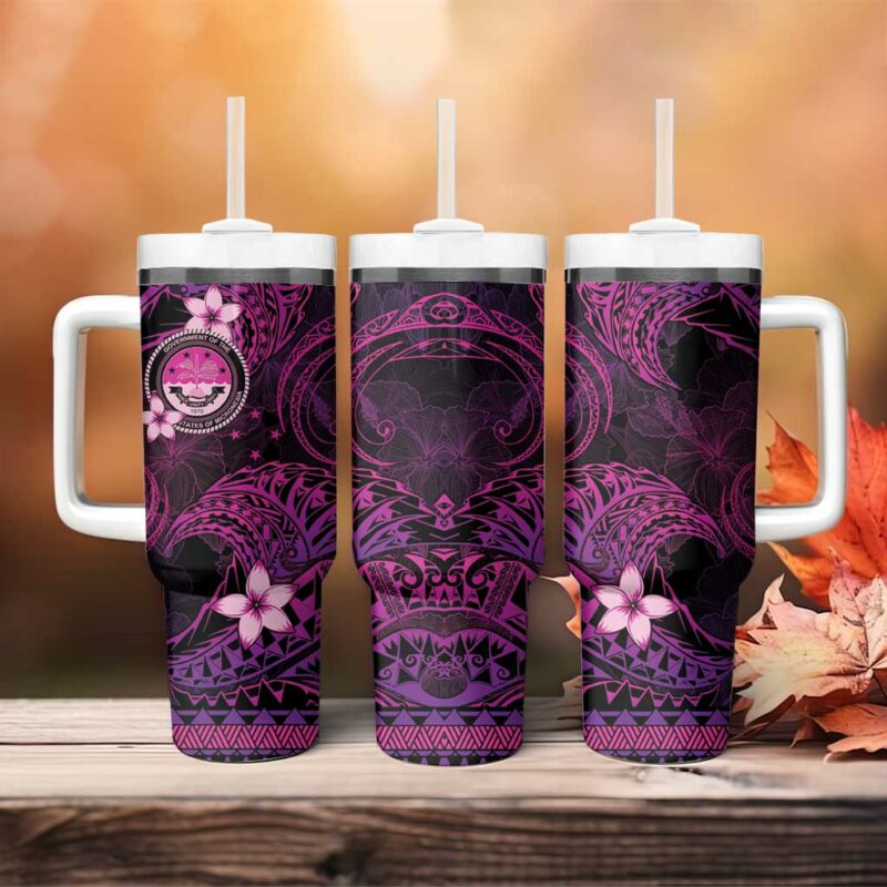 FSM Culture Day Tribal Pink Custom Stanley Quencher 40oz Stainless Steel Tumbler With Handle - Threewoofs - Image 4