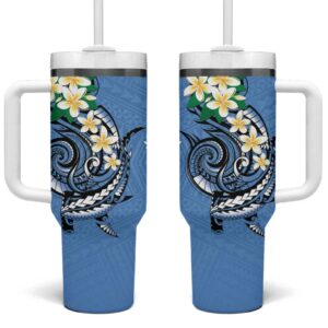 FSM Kosrae Polynesian Shark Tattoo Custom Stanley Quencher 40oz Stainless Steel Tumbler With Handle - Threewoofs