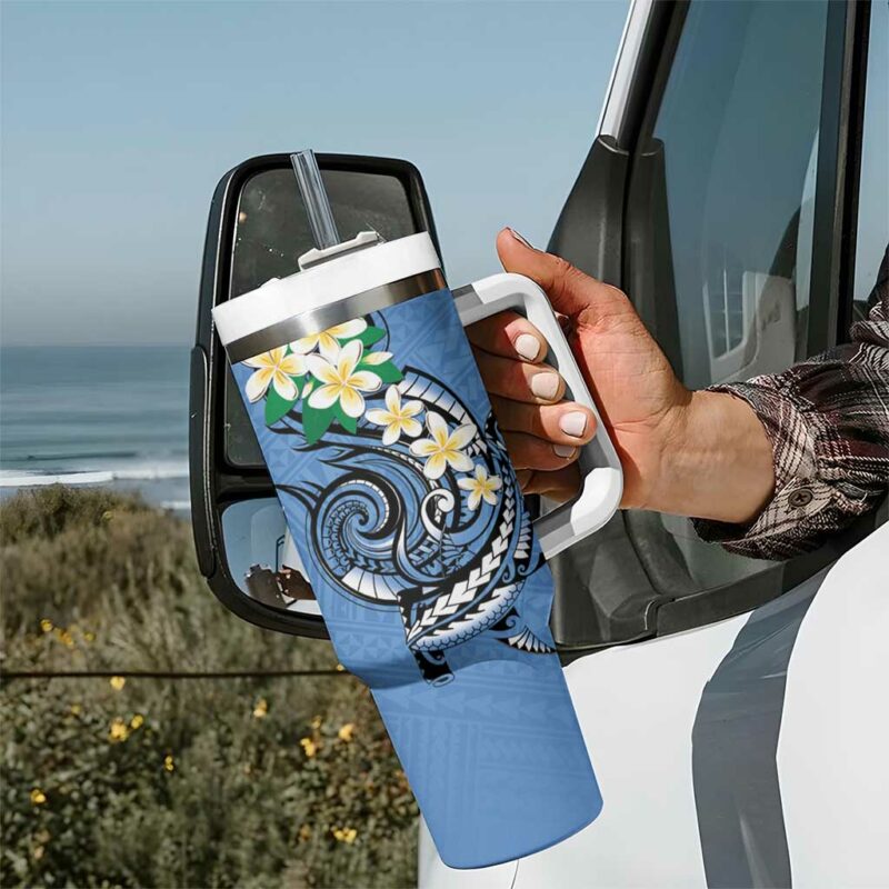 FSM Kosrae Polynesian Shark Tattoo Custom Stanley Quencher 40oz Stainless Steel Tumbler With Handle - Threewoofs - Image 7