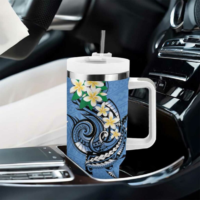 FSM Kosrae Polynesian Shark Tattoo Custom Stanley Quencher 40oz Stainless Steel Tumbler With Handle - Threewoofs - Image 8