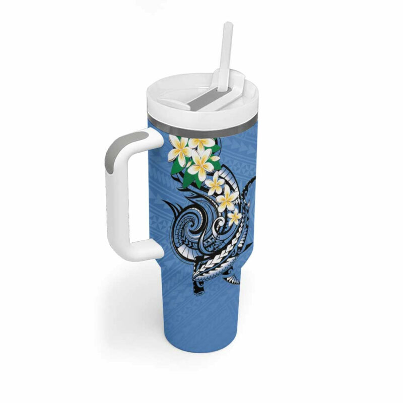 FSM Kosrae Polynesian Shark Tattoo Custom Stanley Quencher 40oz Stainless Steel Tumbler With Handle - Threewoofs - Image 2