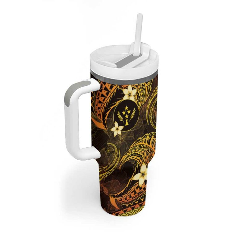 FSM Kosrae State Tribal Gold Custom Stanley Quencher 40oz Stainless Steel Tumbler With Handle - Threewoofs - Image 2