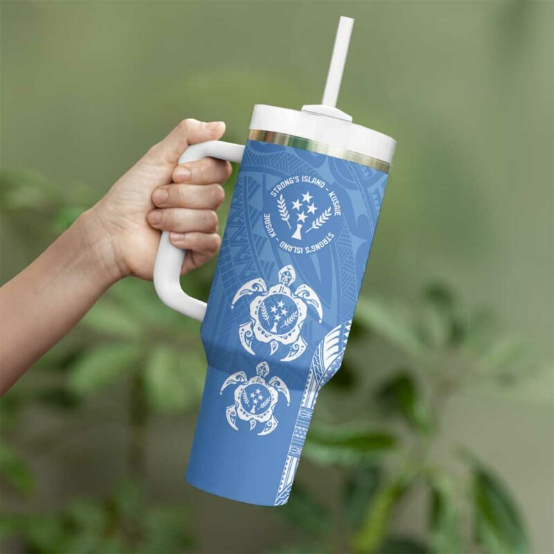 FSM Kosrae States Custom Stanley Quencher 40oz Stainless Steel Tumbler With Handle - Threewoofs - Image 3