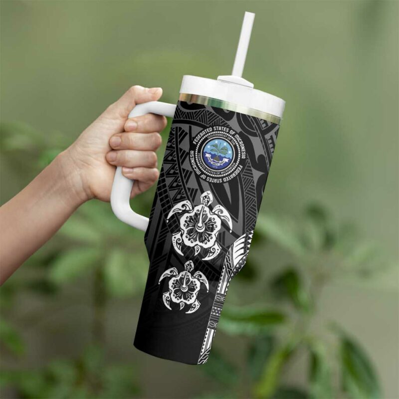 FSM Micronesia Six 9 One Custom Stanley Quencher 40oz Stainless Steel Tumbler With Handle - Threewoofs - Image 3