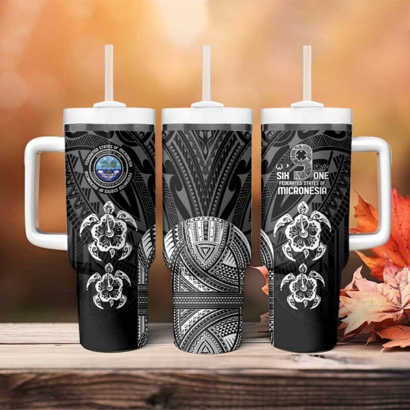 FSM Micronesia Six 9 One Custom Stanley Quencher 40oz Stainless Steel Tumbler With Handle - Threewoofs - Image 4