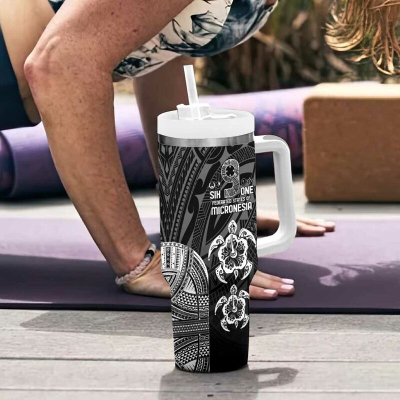 FSM Micronesia Six 9 One Custom Stanley Quencher 40oz Stainless Steel Tumbler With Handle - Threewoofs - Image 6