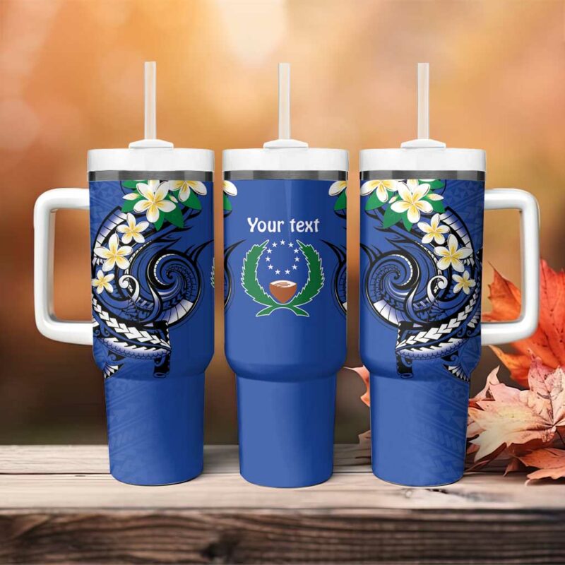 FSM Pohnpei Polynesian Shark Tattoo Custom Stanley Quencher 40oz Stainless Steel Tumbler With Handle - Threewoofs - Image 4