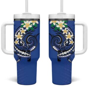FSM Pohnpei Polynesian Shark Tattoo Custom Stanley Quencher 40oz Stainless Steel Tumbler With Handle - Threewoofs