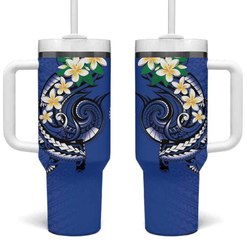 FSM Pohnpei Polynesian Shark Tattoo Custom Stanley Quencher 40oz Stainless Steel Tumbler With Handle - Threewoofs
