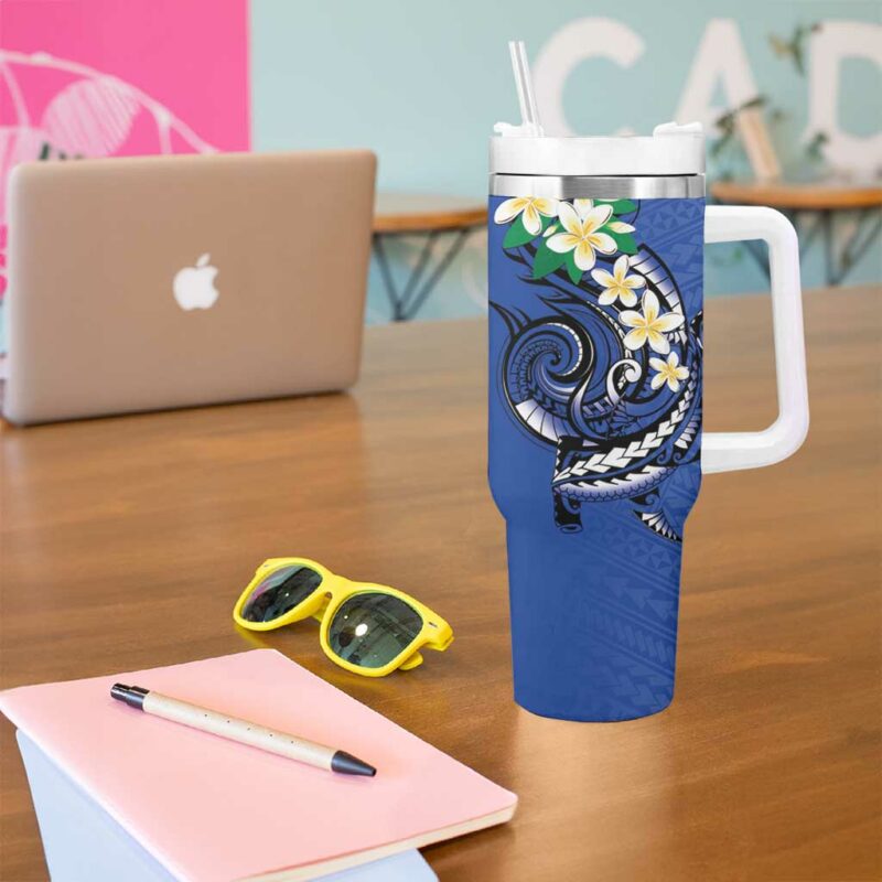 FSM Pohnpei Polynesian Shark Tattoo Custom Stanley Quencher 40oz Stainless Steel Tumbler With Handle - Threewoofs - Image 5