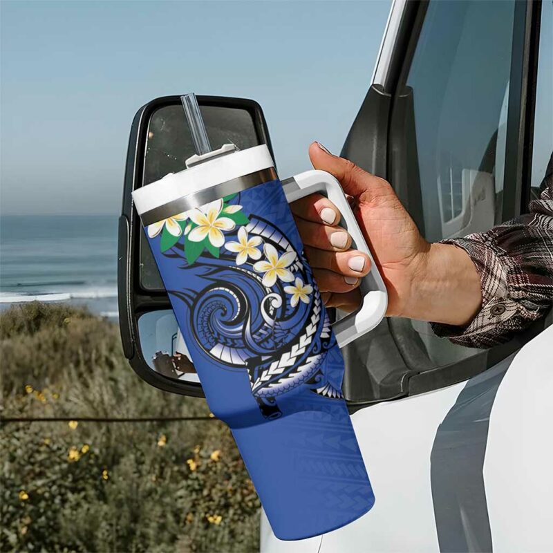 FSM Pohnpei Polynesian Shark Tattoo Custom Stanley Quencher 40oz Stainless Steel Tumbler With Handle - Threewoofs - Image 7