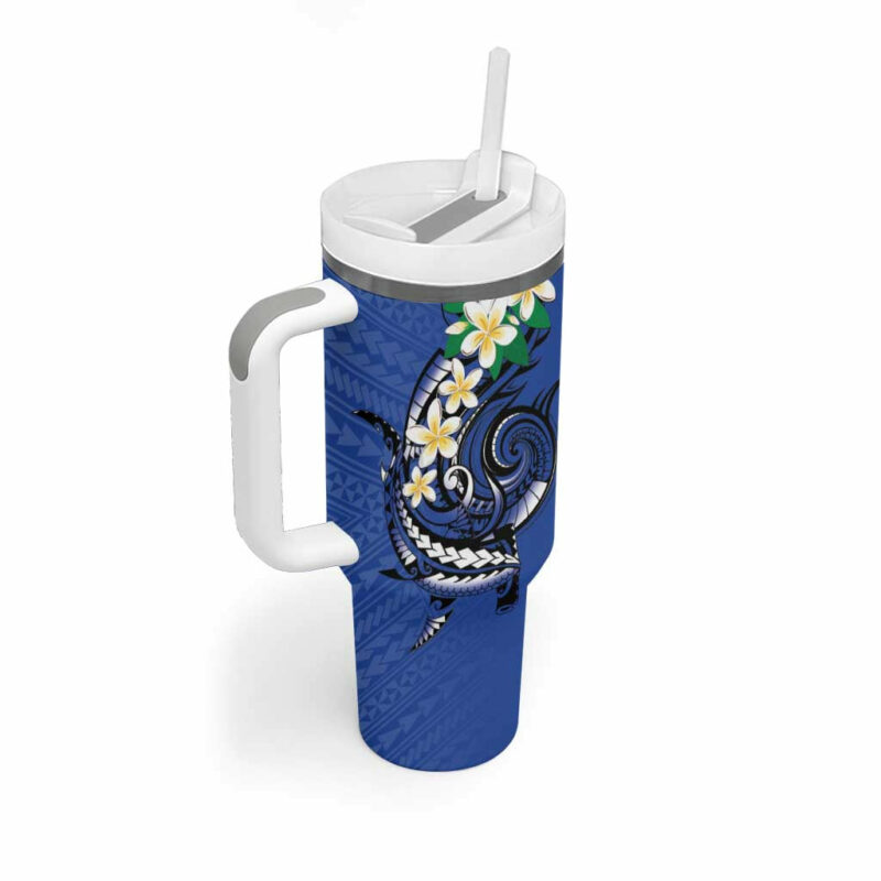 FSM Pohnpei Polynesian Shark Tattoo Custom Stanley Quencher 40oz Stainless Steel Tumbler With Handle - Threewoofs - Image 2