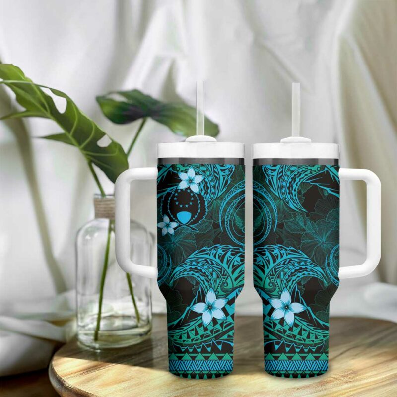 FSM Pohnpei State Tribal Ocean Custom Stanley Quencher 40oz Stainless Steel Tumbler With Handle - Threewoofs - Image 9