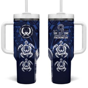 FSM Pohnpei States Custom Stanley Quencher 40oz Stainless Steel Tumbler With Handle - Threewoofs