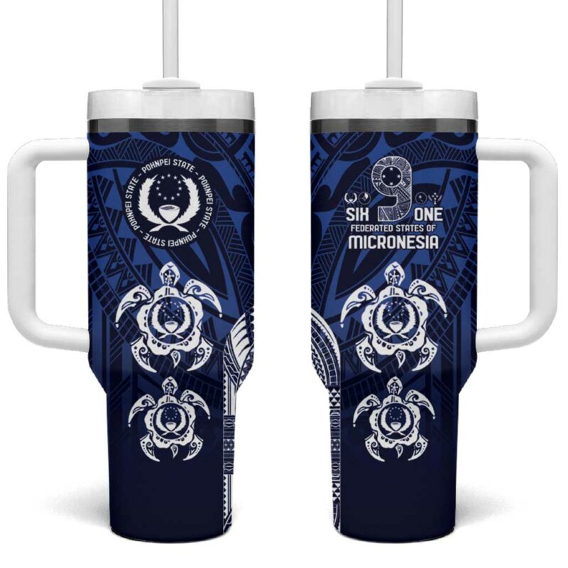 FSM Pohnpei States Custom Stanley Quencher 40oz Stainless Steel Tumbler With Handle - Threewoofs