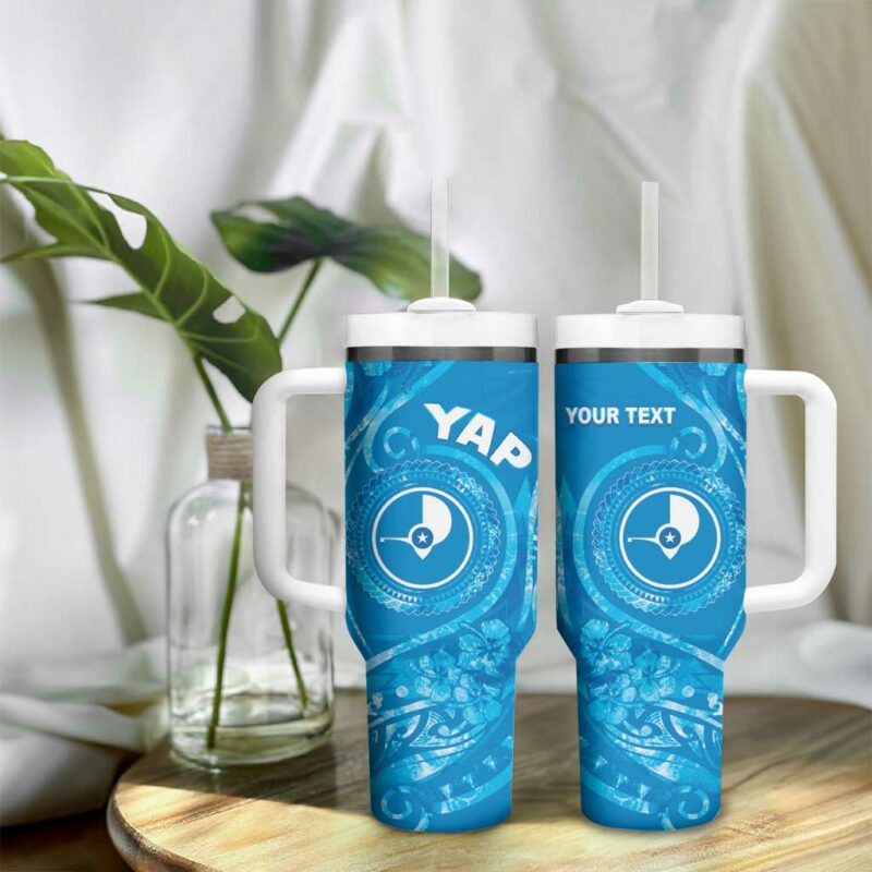 FSM Yap Ocean Floral Custom Stanley Quencher 40oz Stainless Steel Tumbler With Handle - Threewoofs - Image 9