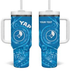 FSM Yap Ocean Floral Custom Stanley Quencher 40oz Stainless Steel Tumbler With Handle - Threewoofs