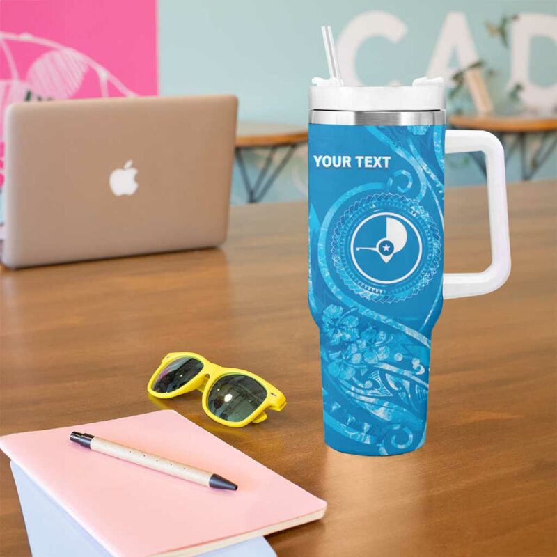 FSM Yap Ocean Floral Custom Stanley Quencher 40oz Stainless Steel Tumbler With Handle - Threewoofs - Image 5