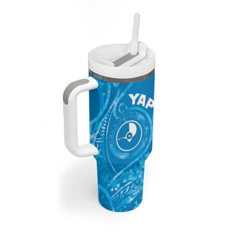 FSM Yap Ocean Floral Custom Stanley Quencher 40oz Stainless Steel Tumbler With Handle - Threewoofs - Image 2
