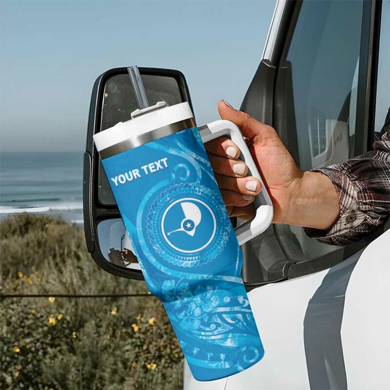 FSM Yap Ocean Floral Custom Stanley Quencher 40oz Stainless Steel Tumbler With Handle - Threewoofs - Image 7