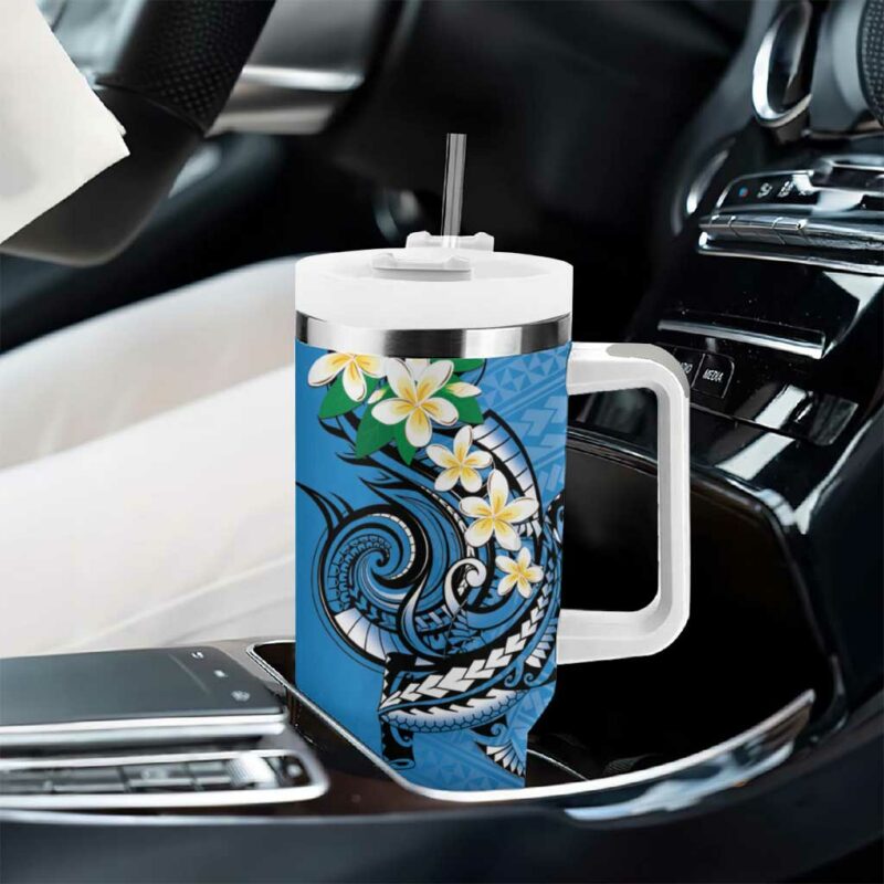 FSM Yap State Polynesian Shark Tattoo Custom Stanley Quencher 40oz Stainless Steel Tumbler With Handle - Threewoofs - Image 8