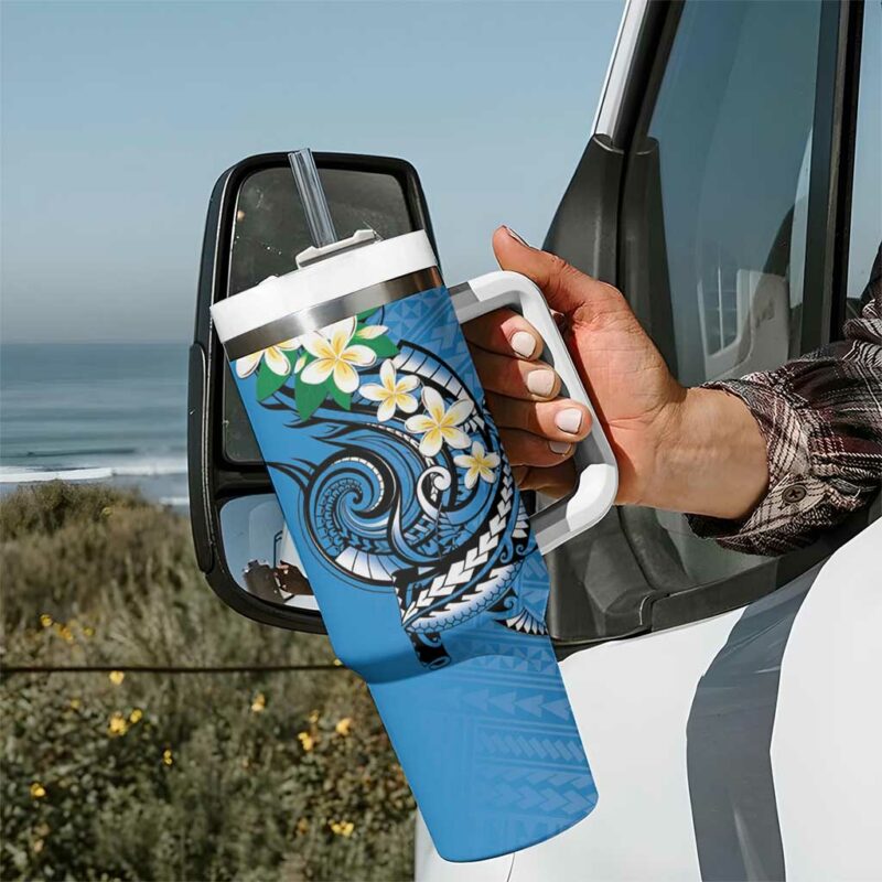 FSM Yap State Polynesian Shark Tattoo Custom Stanley Quencher 40oz Stainless Steel Tumbler With Handle - Threewoofs - Image 7