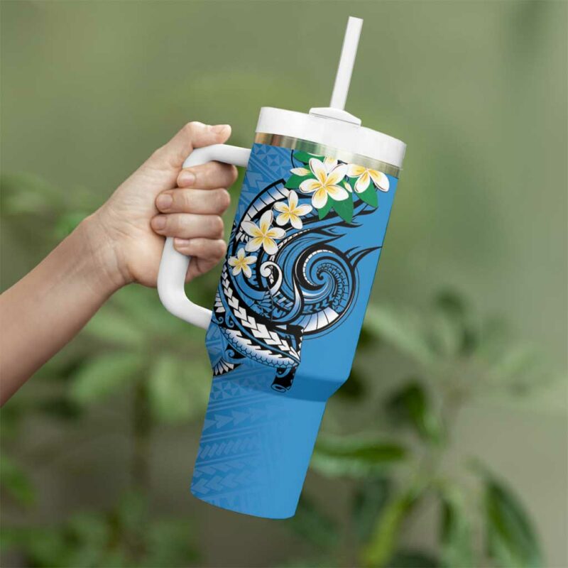 FSM Yap State Polynesian Shark Tattoo Custom Stanley Quencher 40oz Stainless Steel Tumbler With Handle - Threewoofs - Image 3