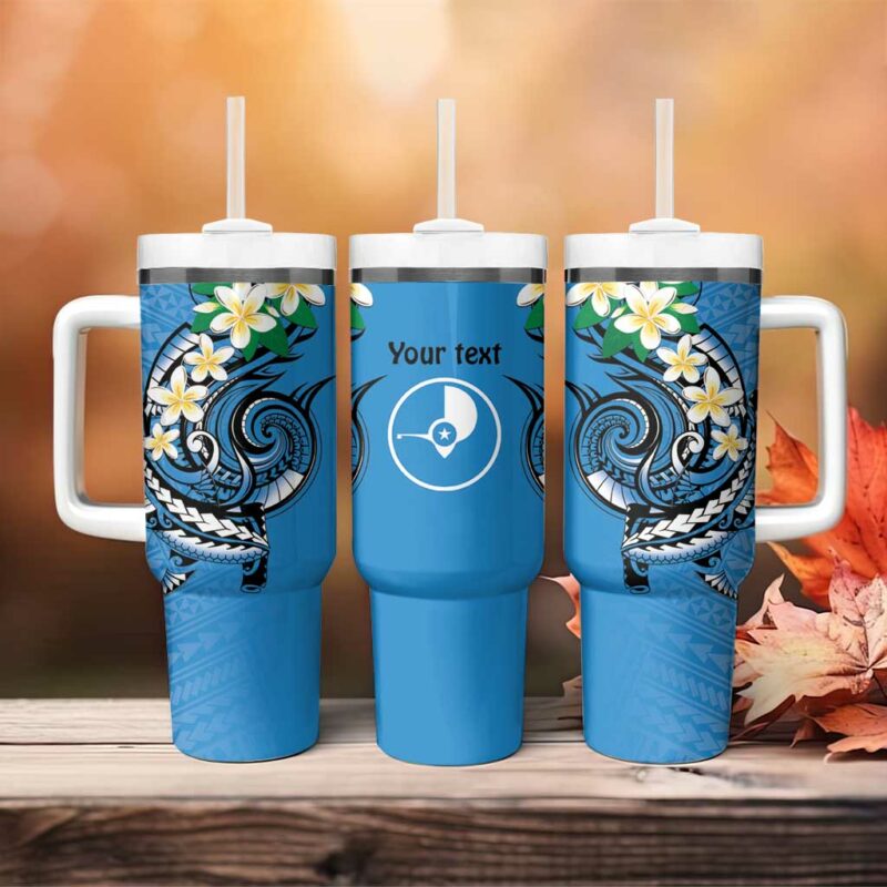 FSM Yap State Polynesian Shark Tattoo Custom Stanley Quencher 40oz Stainless Steel Tumbler With Handle - Threewoofs - Image 4