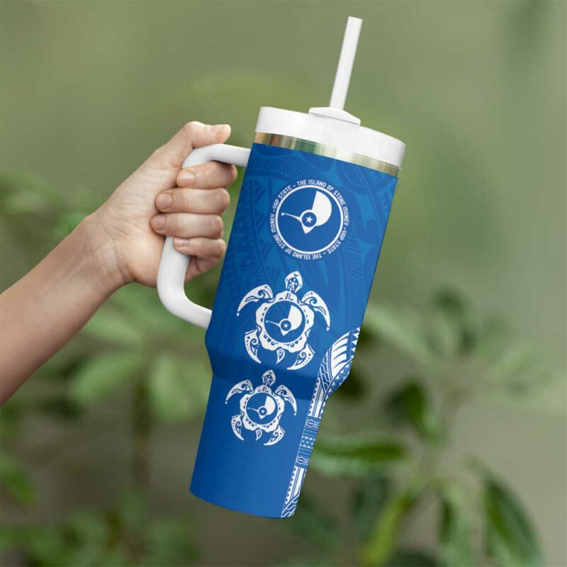 FSM Yap States Custom Stanley Quencher 40oz Stainless Steel Tumbler With Handle - Threewoofs - Image 3