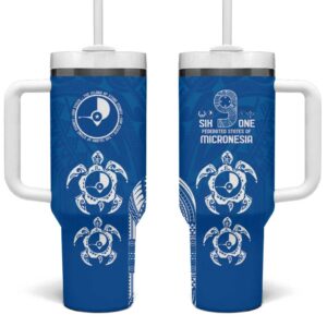 FSM Yap States Custom Stanley Quencher 40oz Stainless Steel Tumbler With Handle - Threewoofs